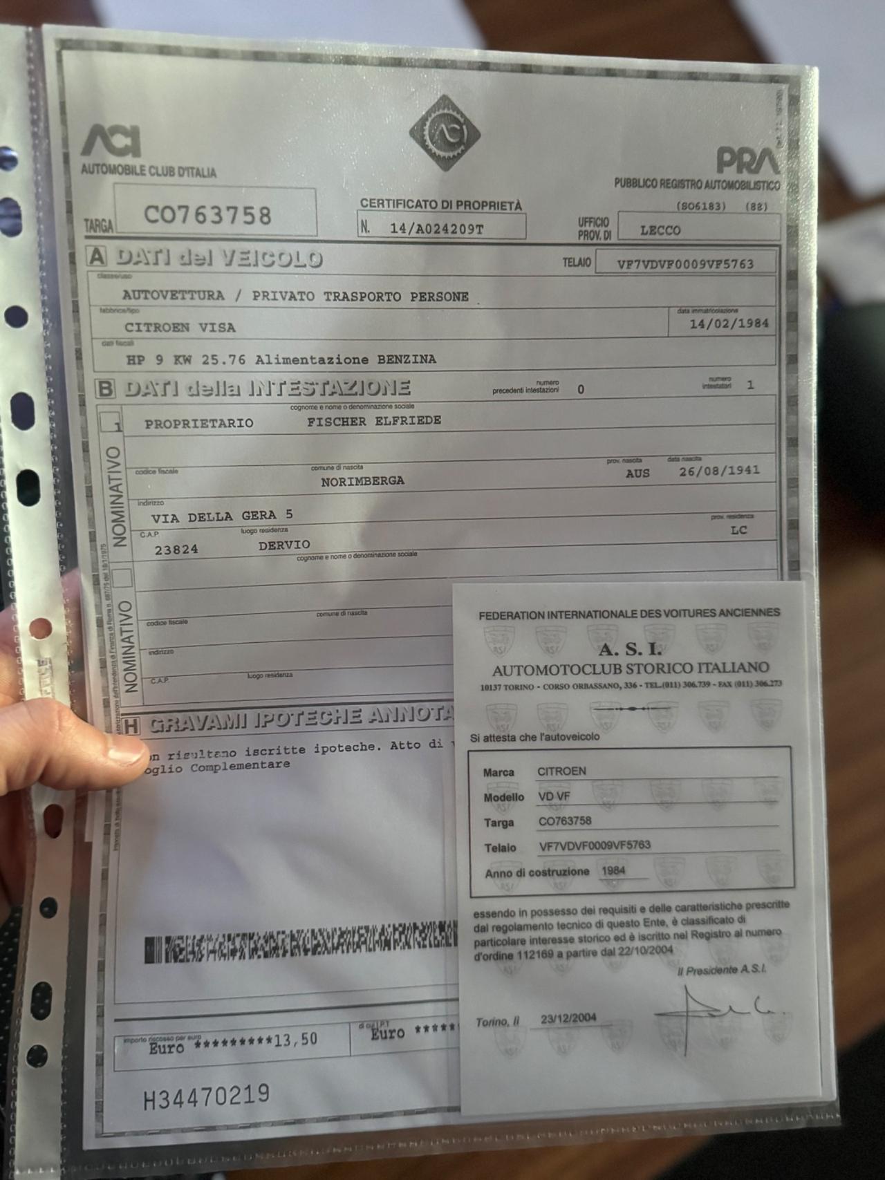 Citroën Visa – Auto Funzionante - Prima Vernice - Asi