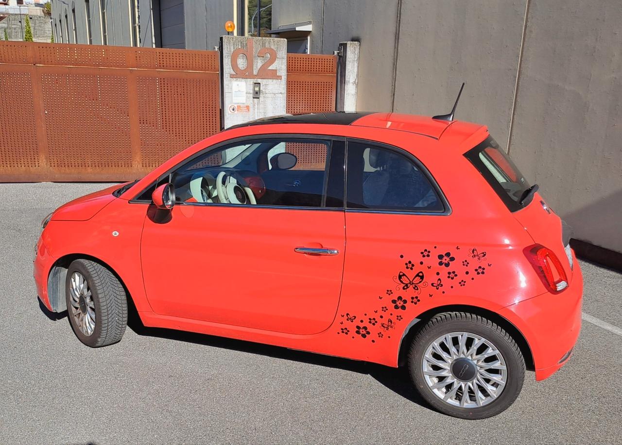 Fiat 500 color CORALLO - Tetto panoramico