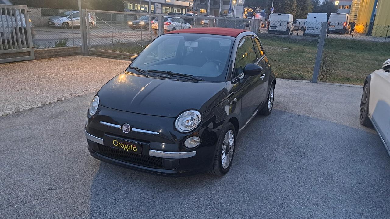 Fiat 500 C 1.2 Lounge-Automatica-Nera Capote Rossa...