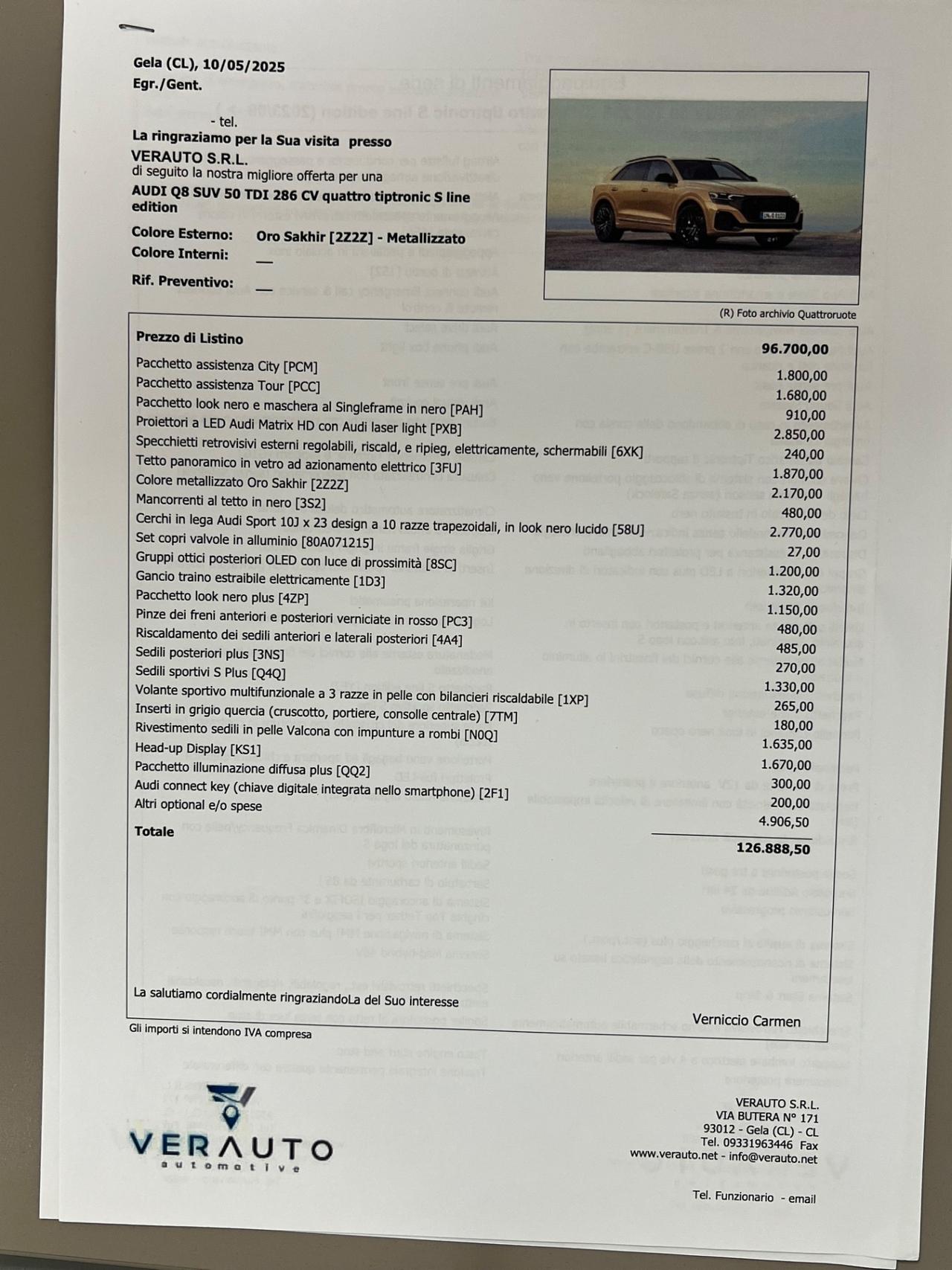 Audi Q8 50 TDI 286 CV quattro tiptronic S line edition - possibilità noleggio no scoring