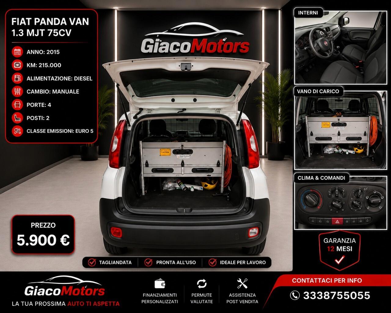 Fiat Panda 1.3 MJT S&S 4x4 Pop Climbing Van 2 posti