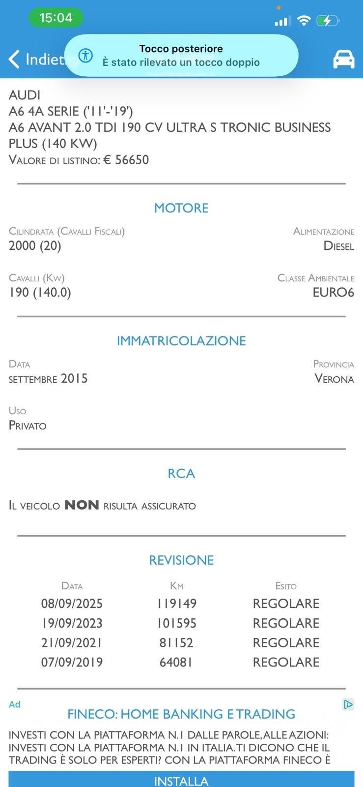 Audi A6 Avant 2.0 TDI 190 CV ultra S tronic Business Plus