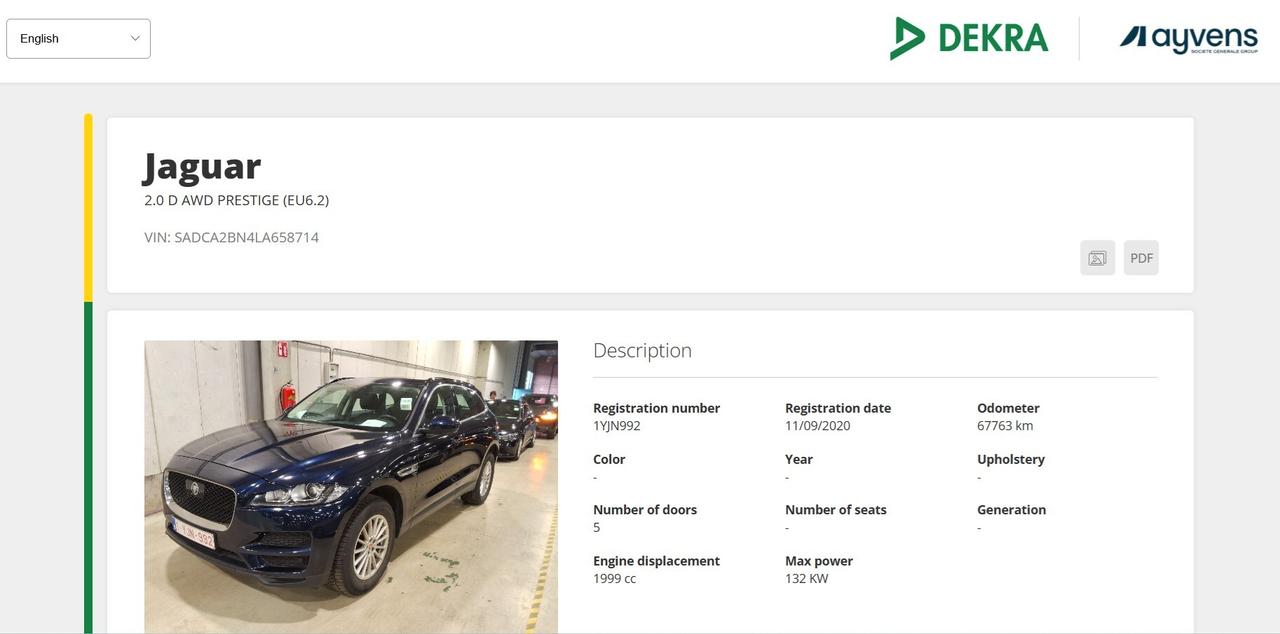 Jaguar F-Pace 2.0D 180CV AWD AUT. PRESTIGE ( PELLE - VIRTUAL COCKPIT NAVI PDC TELECAMERA POST. )