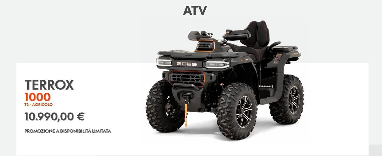 QUADRICICLO QUAD GOES 1000 4X4 - TERROX T3 o EURORO5 - PATENTE B