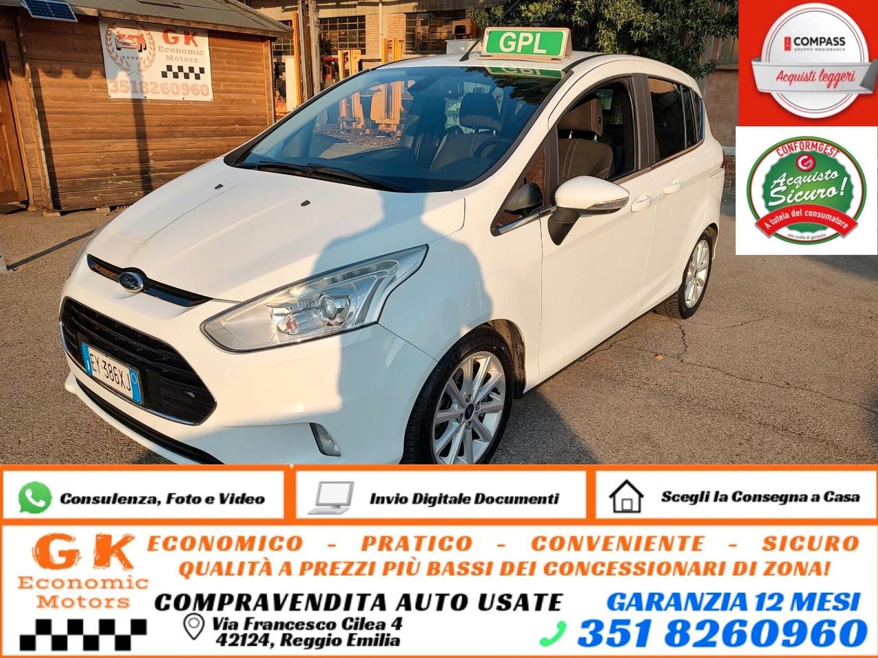 Ford B-Max 1.4 90 CV GPL Business Titanium, OK NEOPATENTATI, GARANZIA L. 12 MESI