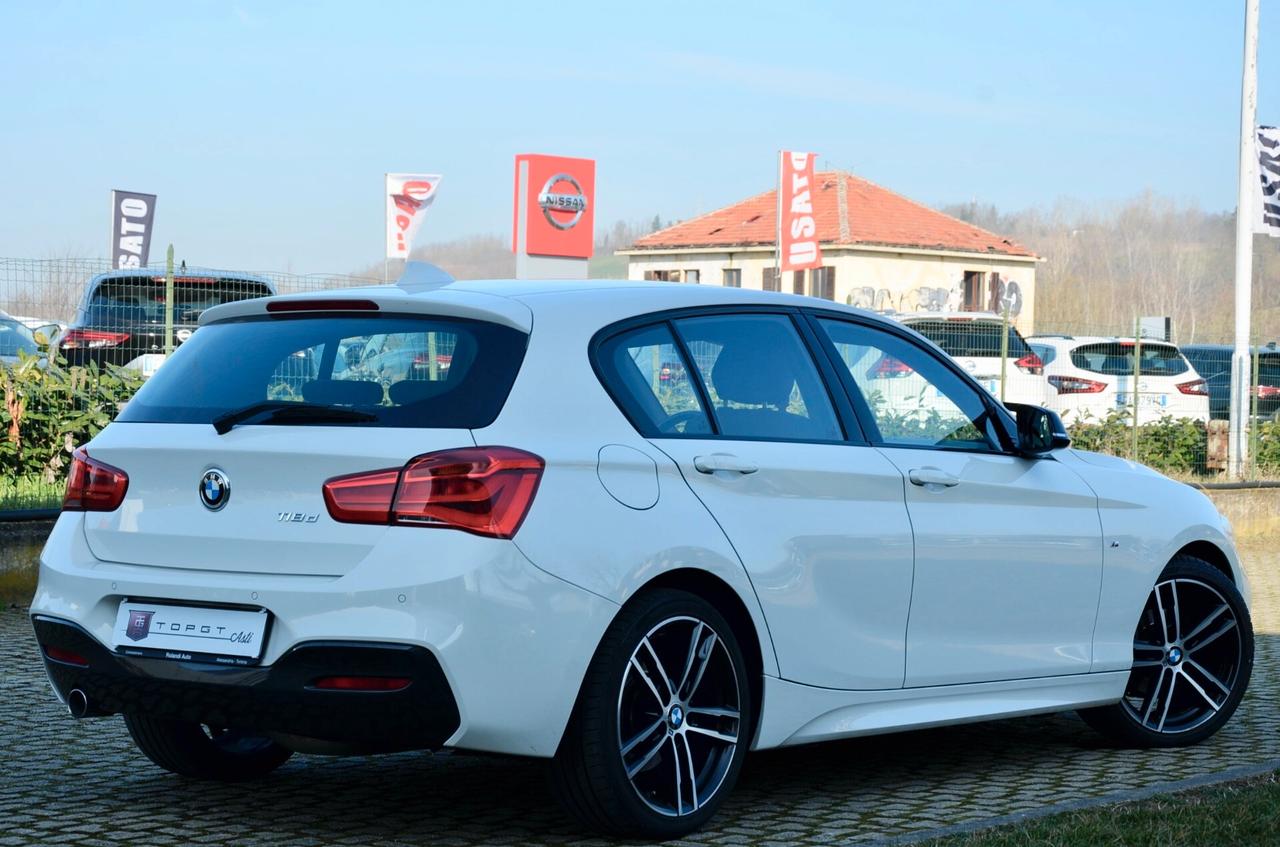 BMW 118d MSPORT 5p 150cv AUTO, UNICOPROPRIETARIO, TUTTI SERVICE BMW, UFF ITALIANA, EURO 6D, 18", NAVI, PERMUTE