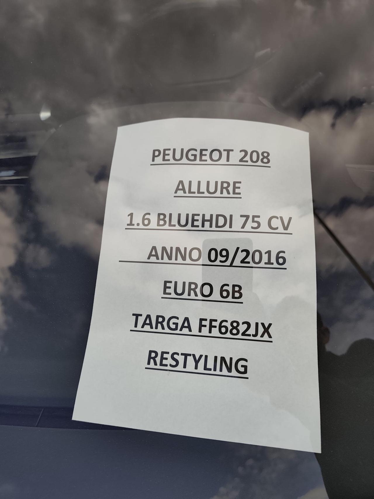 Peugeot 208 1.6 BlueHDi 75 5 porte Allure