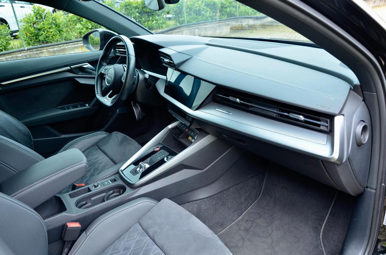 AUDI S3 SEDAN 2.0 TFSI SPORT ATTITUDE QUATTRO 310cv S-TRONIC, IVA SUL 100%, TETTO, SCARICO MILLTEK, BANG&OLUFSEN, TOTAL BLACK, 20″, PERMUTE