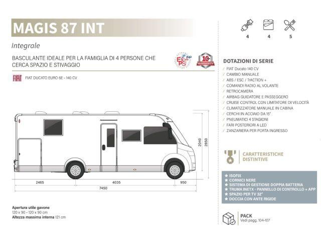 CI INTERNATIONAL MAGIS 87 MH MOTORHOME INTEGRALE 2026