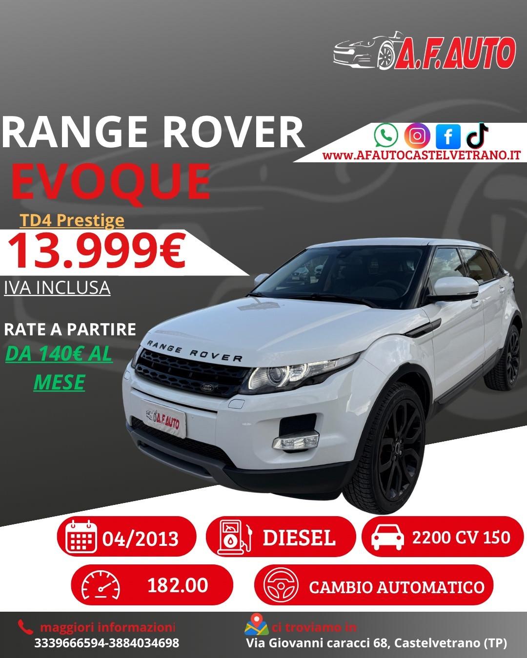 Land Rover Range Evoque 2.2 TD4 5p. Prestige