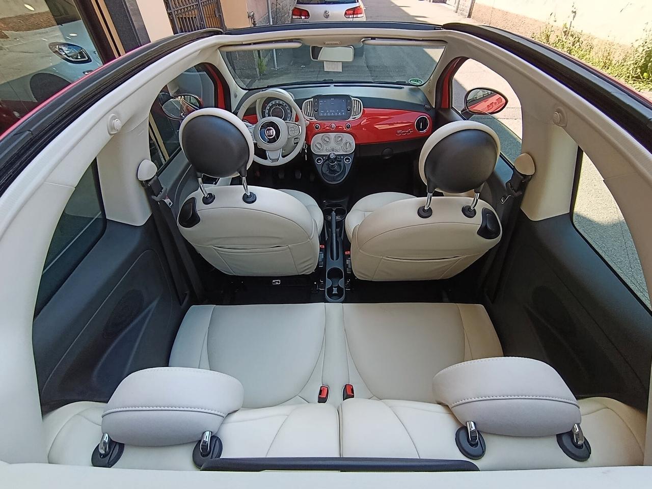 Fiat 500 C 1.0 Hybrid Lounge Rosso Corallo Pelle Full