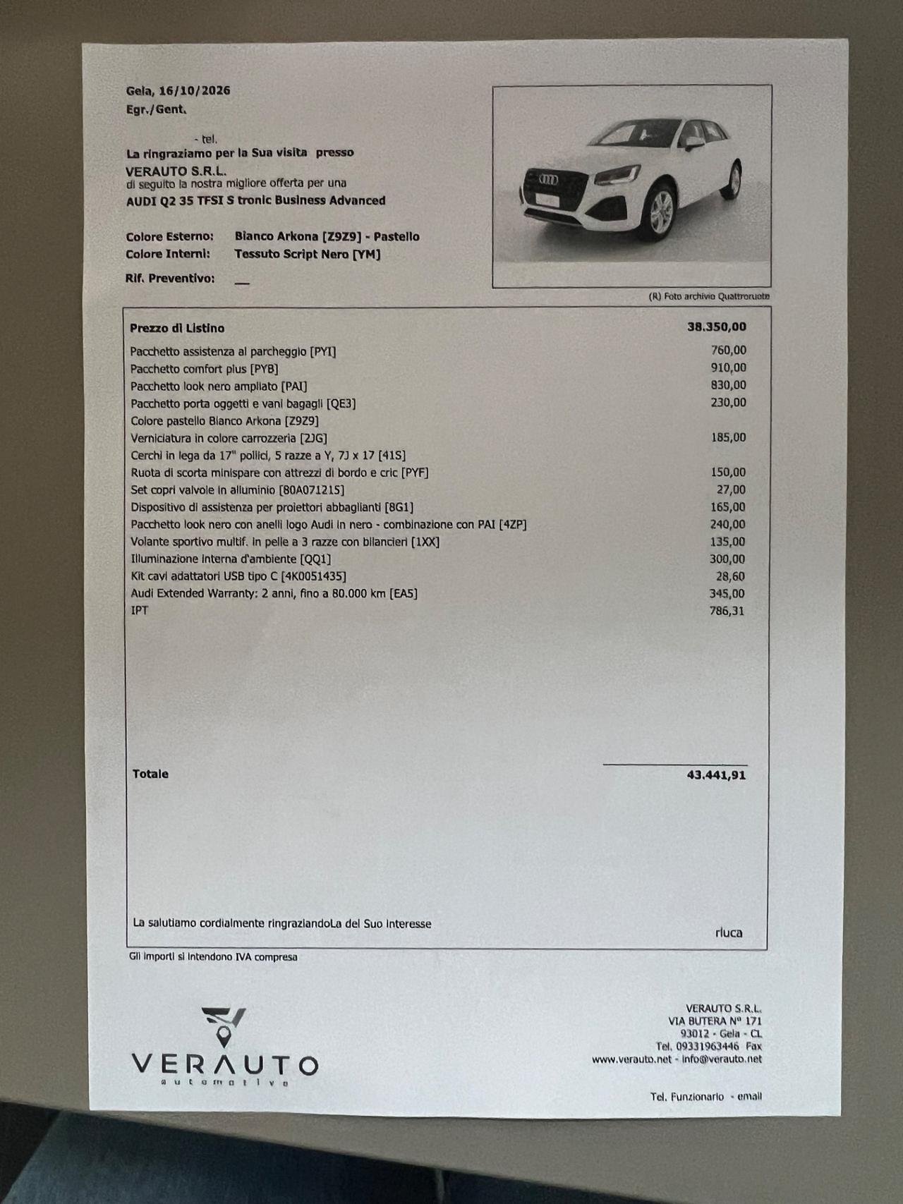 Audi Q2 35 1.5 150CV tfsi Business Advanced Stronic - possibilità noleggio no scoring