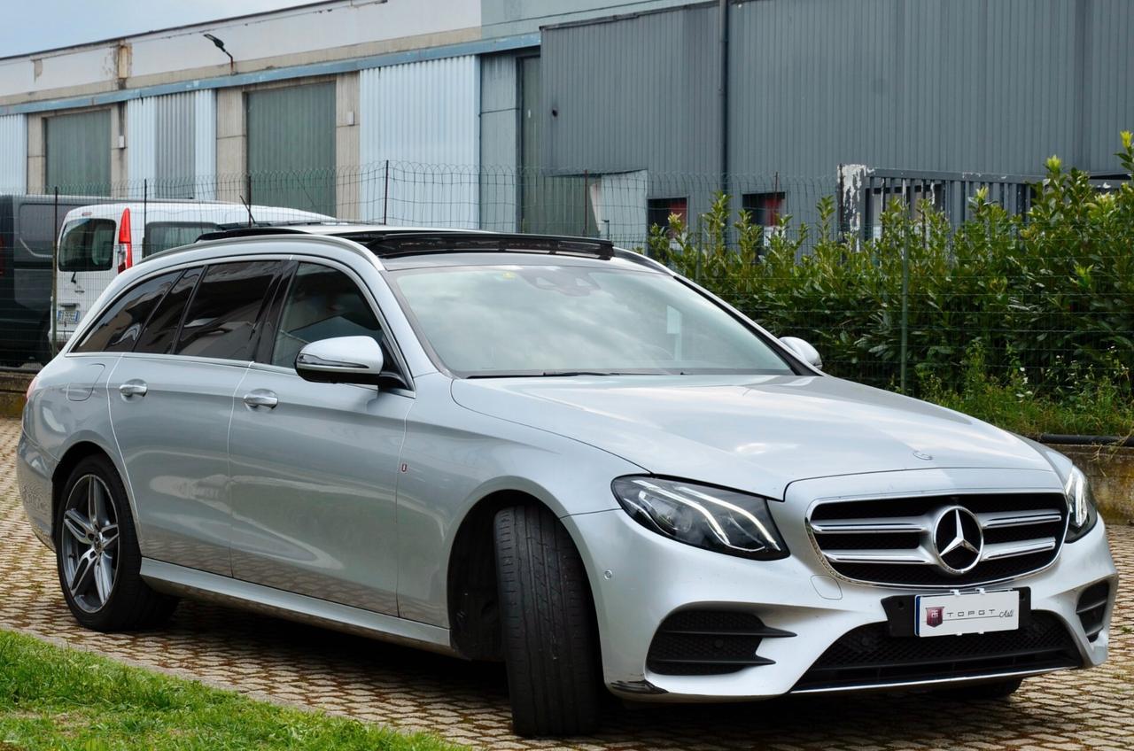 MERCEDES-BENZ E 220d PREMIUM 194cv AUTO, SERVICE MERCEDES, TETTO, RETROCAMERA 360°, FARI LED, NAVI, EURO 6C, PERMUTE