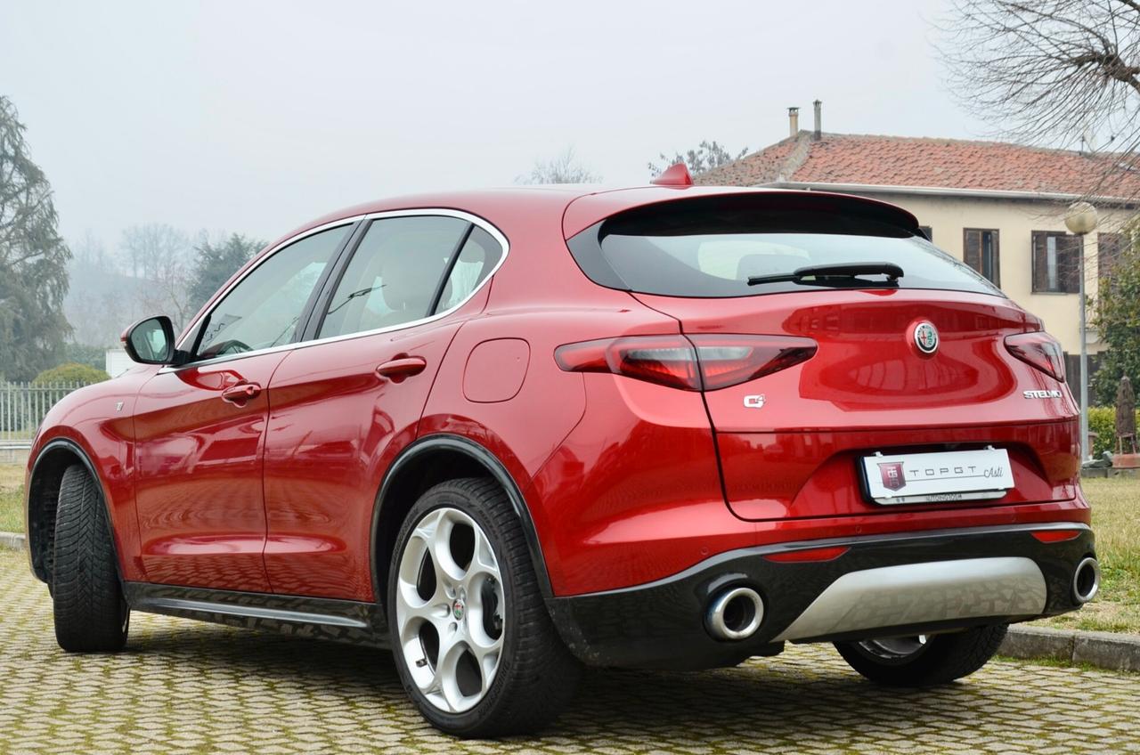 ALFA ROMEO STELVIO 2.2 t 6C VILLA D'ESTE Q4 210cv AUT, ROSSO ETNA, UNICOPROPRIETARIO, SERVICE UFFICIALI, EURO 6D, 21", PERMUTE