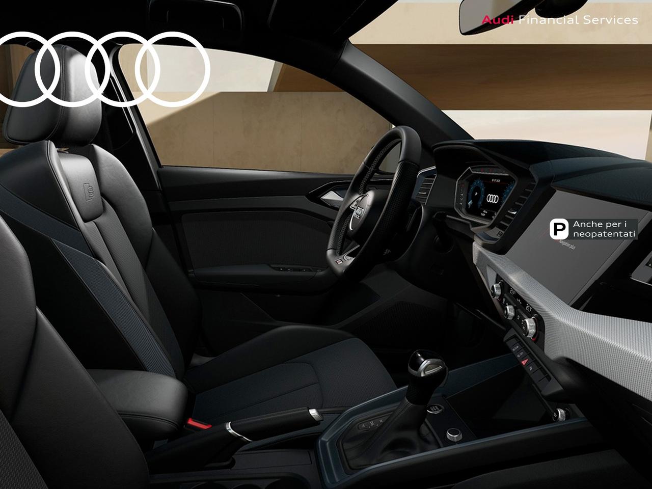 Audi A1 sportback 30 1.0 tfsi identity black 116cv s-tronic