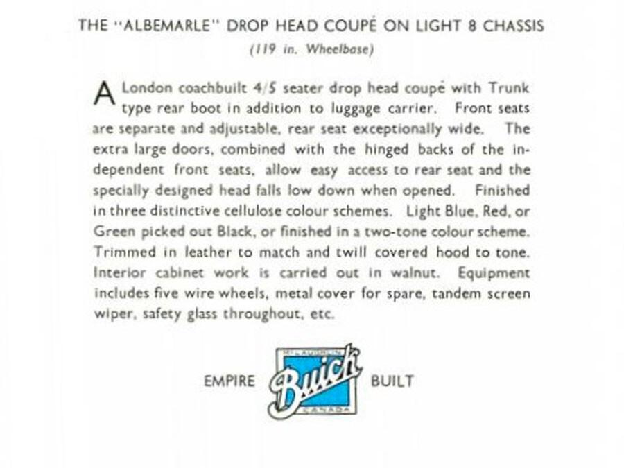 Buick “Albemarle” Drop Head Coupè by Carlton Carriage Company – 1933