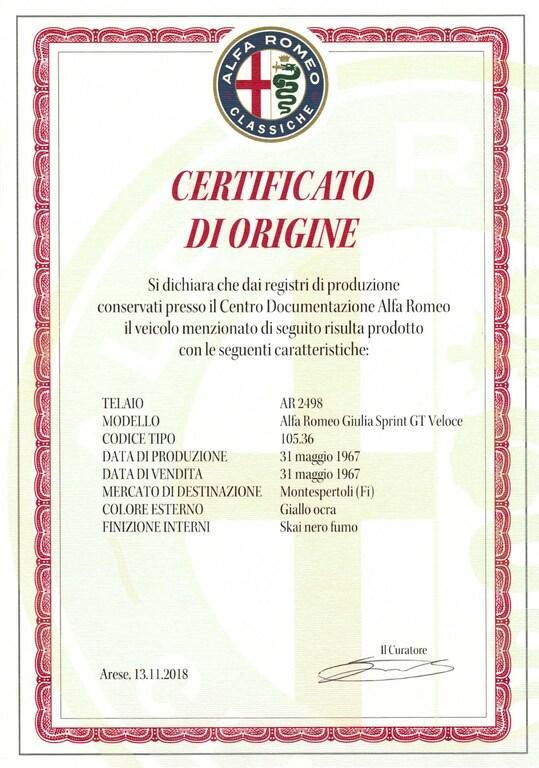 Alfa Romeo Spider GIULIA SPRINT GT VELOCE 1600 TIPO 105.36