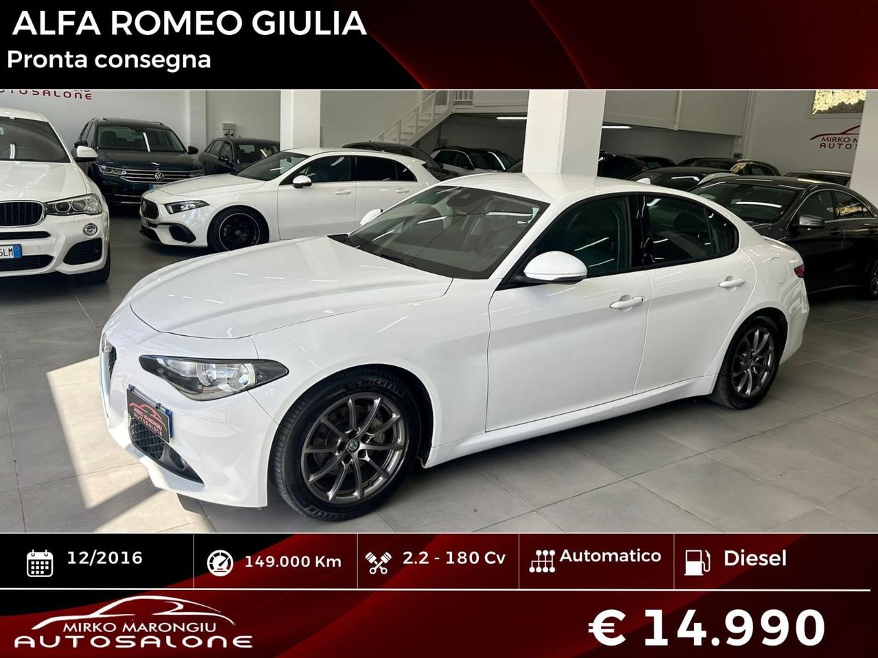 Alfa Romeo Giulia 2.2 180 CV AT8 Super FINANZIABILE