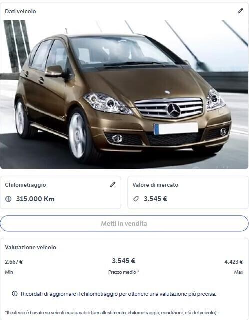 Mercedes A 150 BZ 95cv per Export