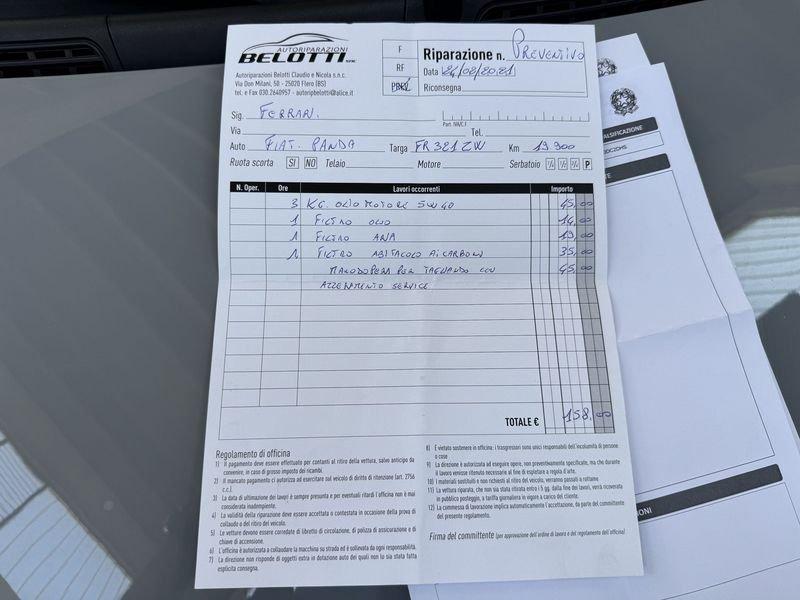 FIAT Panda 1.2 Easy 69cv E6 UNIPRO NEOPATENTATI CRONOLOGIA TAGLIANDI