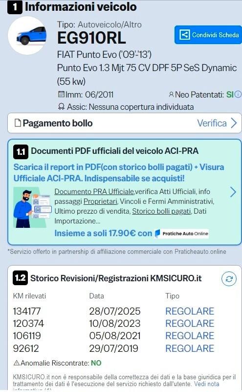 Fiat Punto Evo 1.3 Mjt 75 CV DPF 3 porte S&S Dynamic