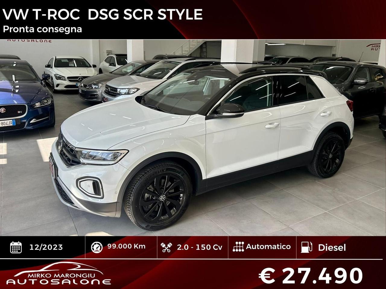 VW T-Roc 2.0 TDI SCR 150 CV DSG Style FINANZIABILE