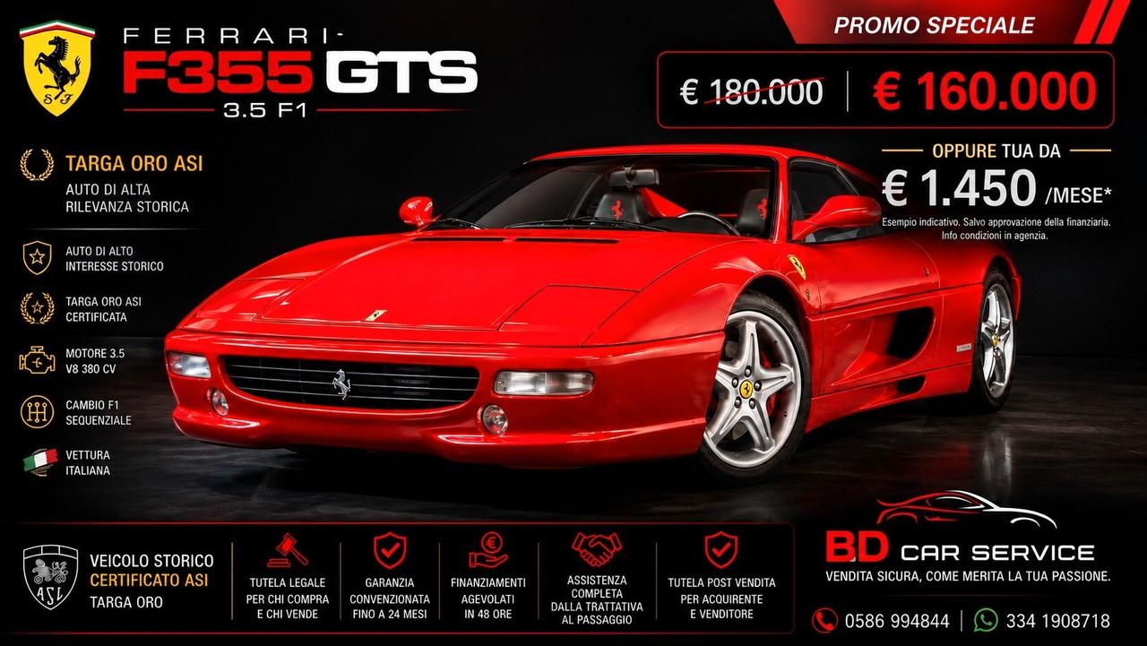 FERRARI F355 GTS F1 | ITALIANA | 24.200 KM | TARGA ORO ASI | ESEMPLARE DA COLLEZIONE