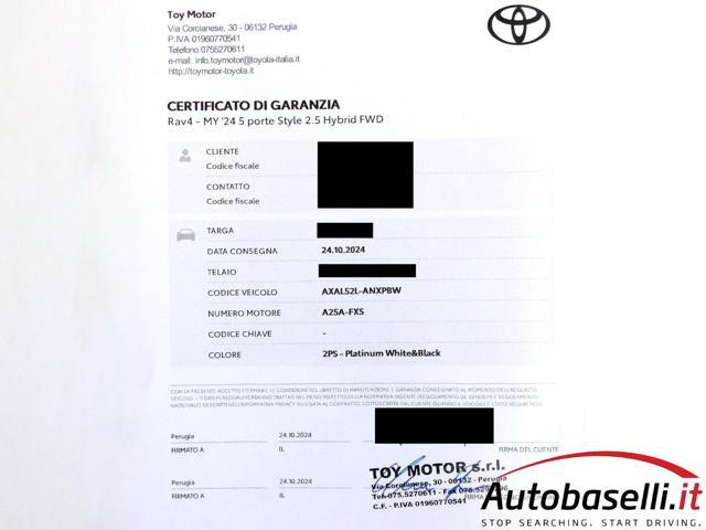 TOYOTA RAV 4 MY24 2.5 Vvt-Ie HV 218CV E-CVT STYLE FULL HYBRID