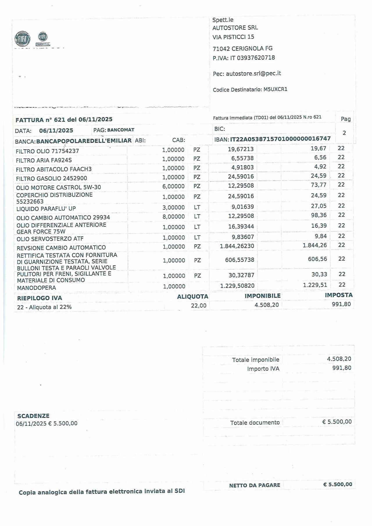 Fiat Freemont 2.0 Mjt 170 CV 4x4 aut. BLACK CODE