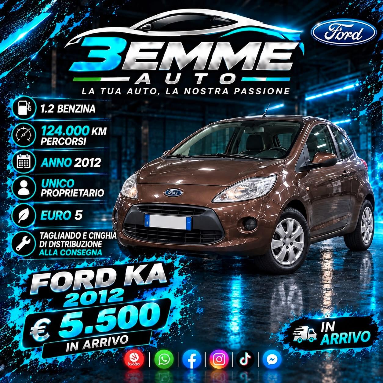 Ford Ka 1.2 69CV EURO5B NUOVA IN ARRIVO