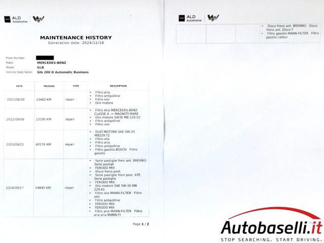 MERCEDES-BENZ GLB 200 D AUTOMATIC BUSINESS 150CV, TETTO APRIBILE