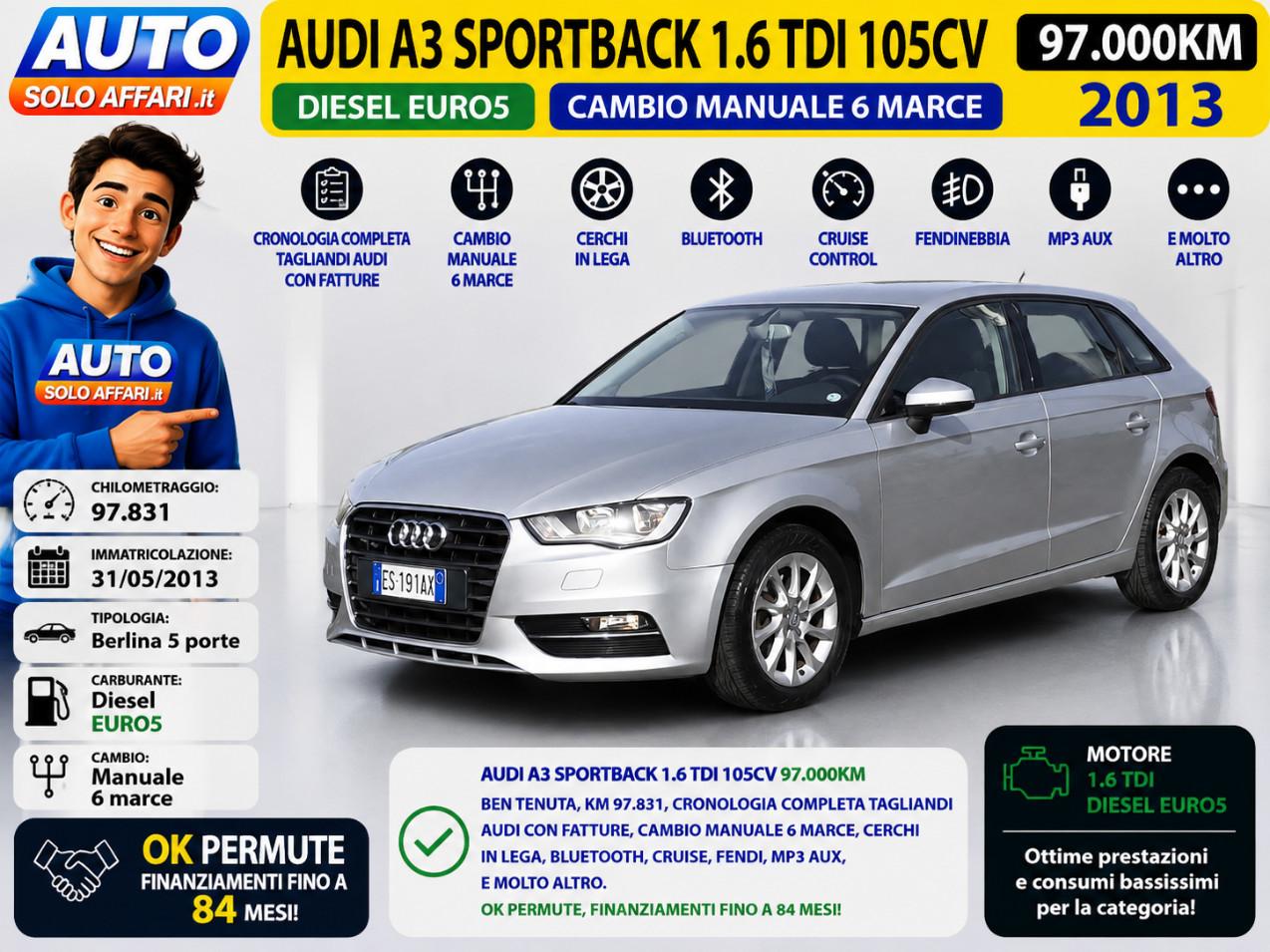 Audi A3 Sportback 1.6 TDI 99.000KM