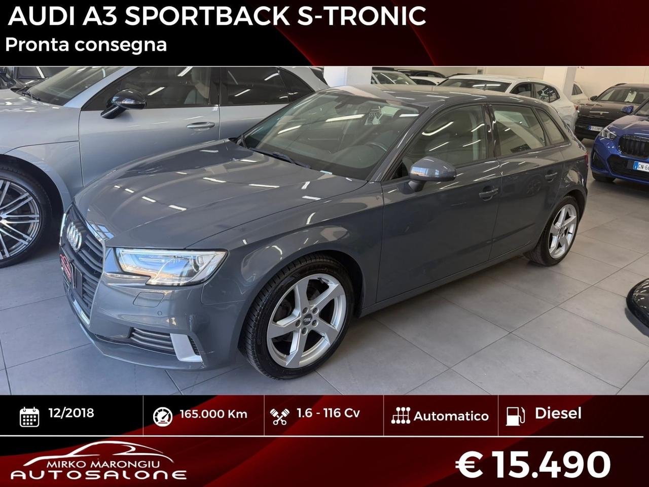 Audi A3 SPB 30 TDI S tronic Sport FINANZIABILE