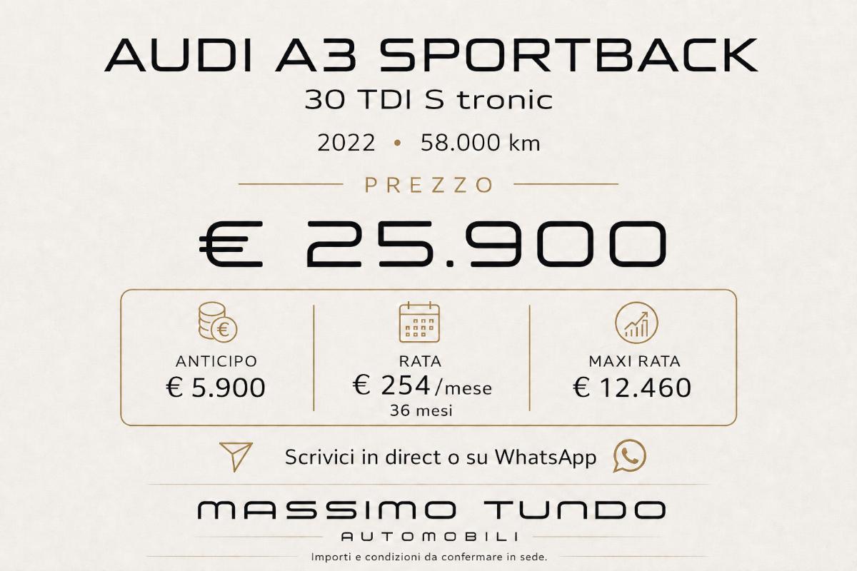 AUDI A3 SPB 30 TDI Stronic Sport