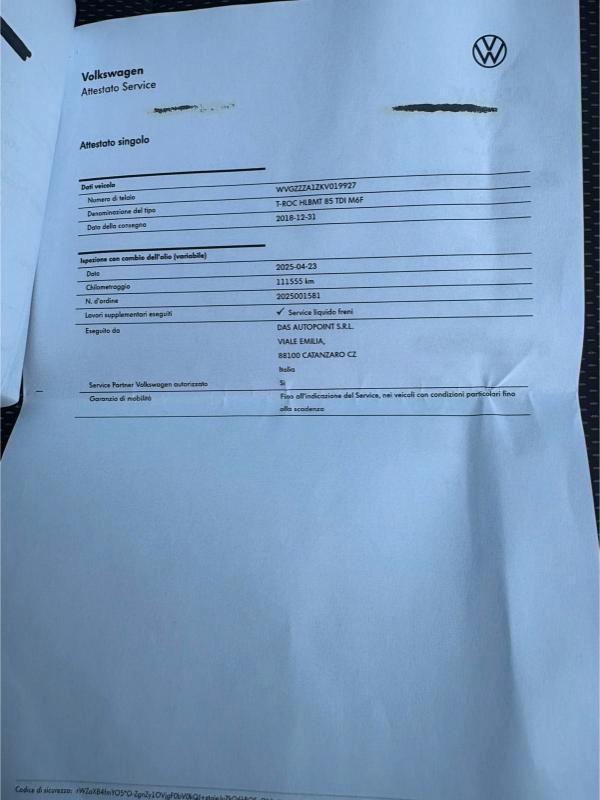 Volkswagen T-Roc 1.6 tdi 116 CV Advanced