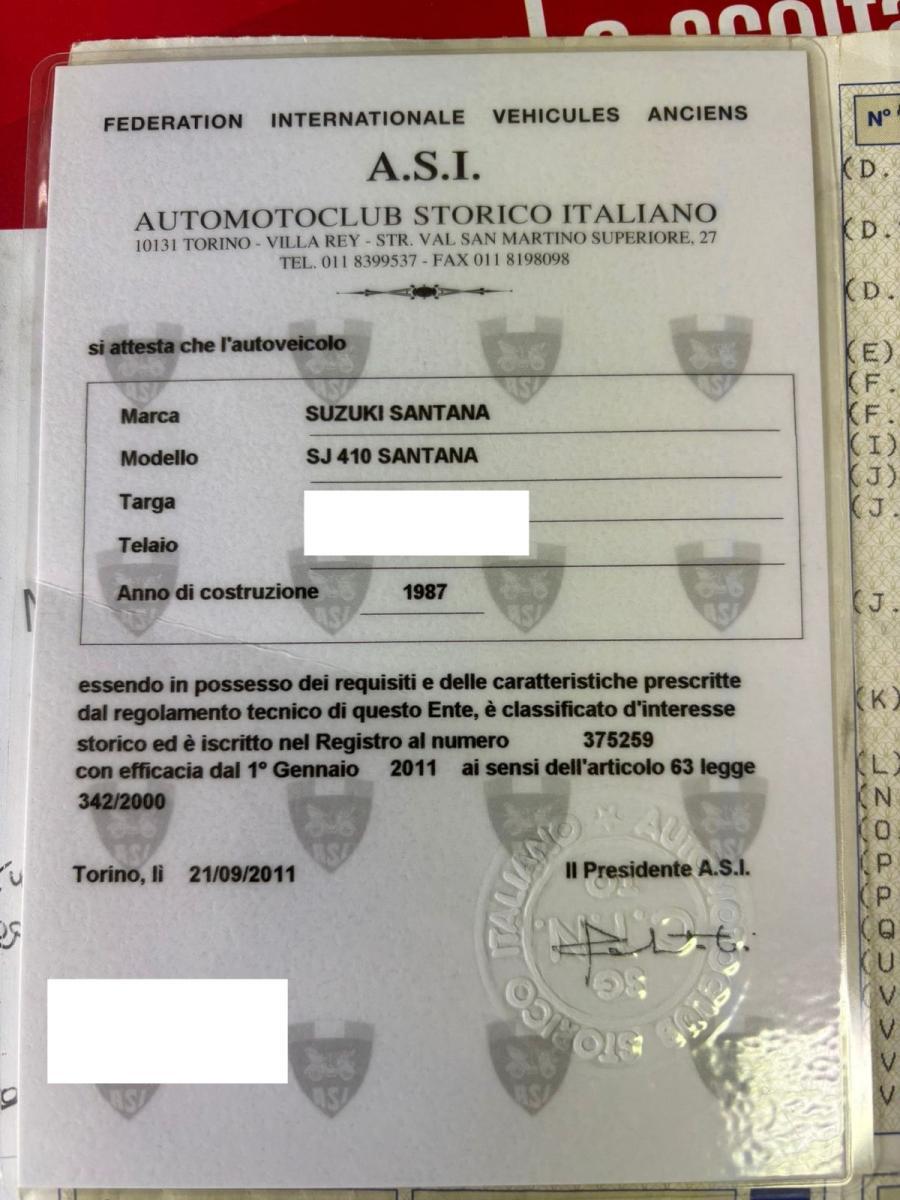 Suzuki SJ 410 Santana Cabrio motore 1300 ASI