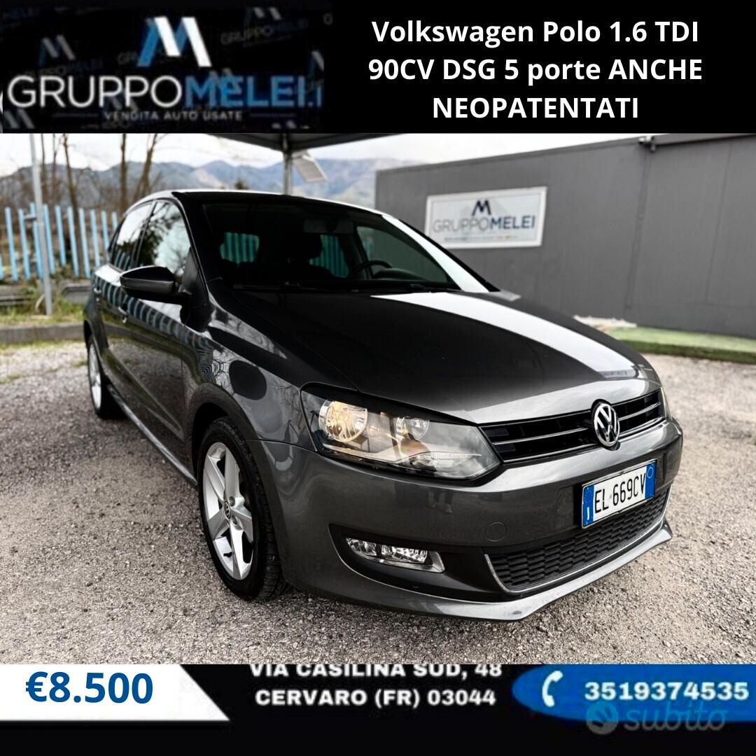 Volkswagen Polo 1.6 TDI 90CV DSG 5 porte ANCHE NEOPATENTATI
