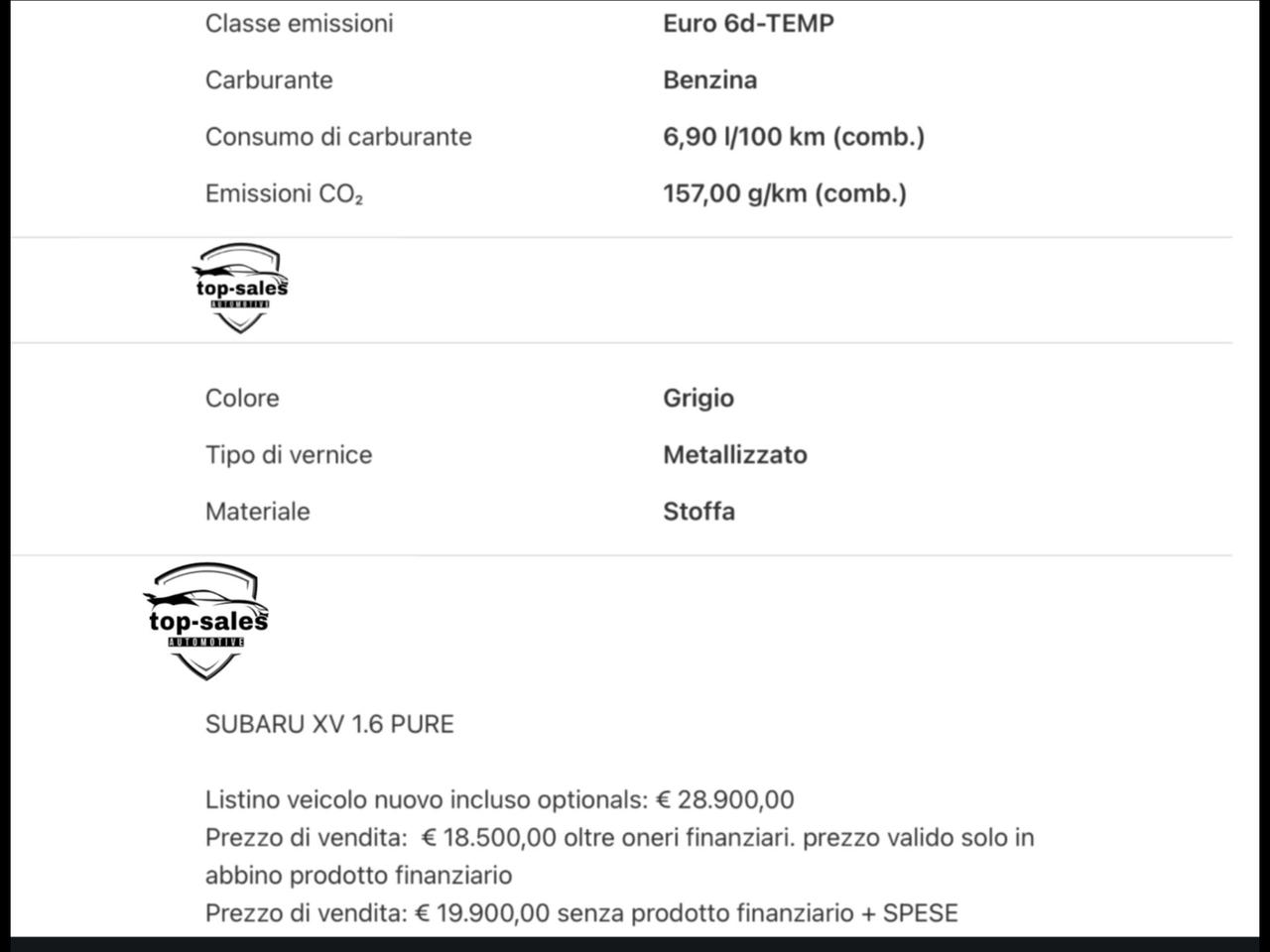 Subaru XV 1.6i Lineartronic Premium Perfetta 4x4