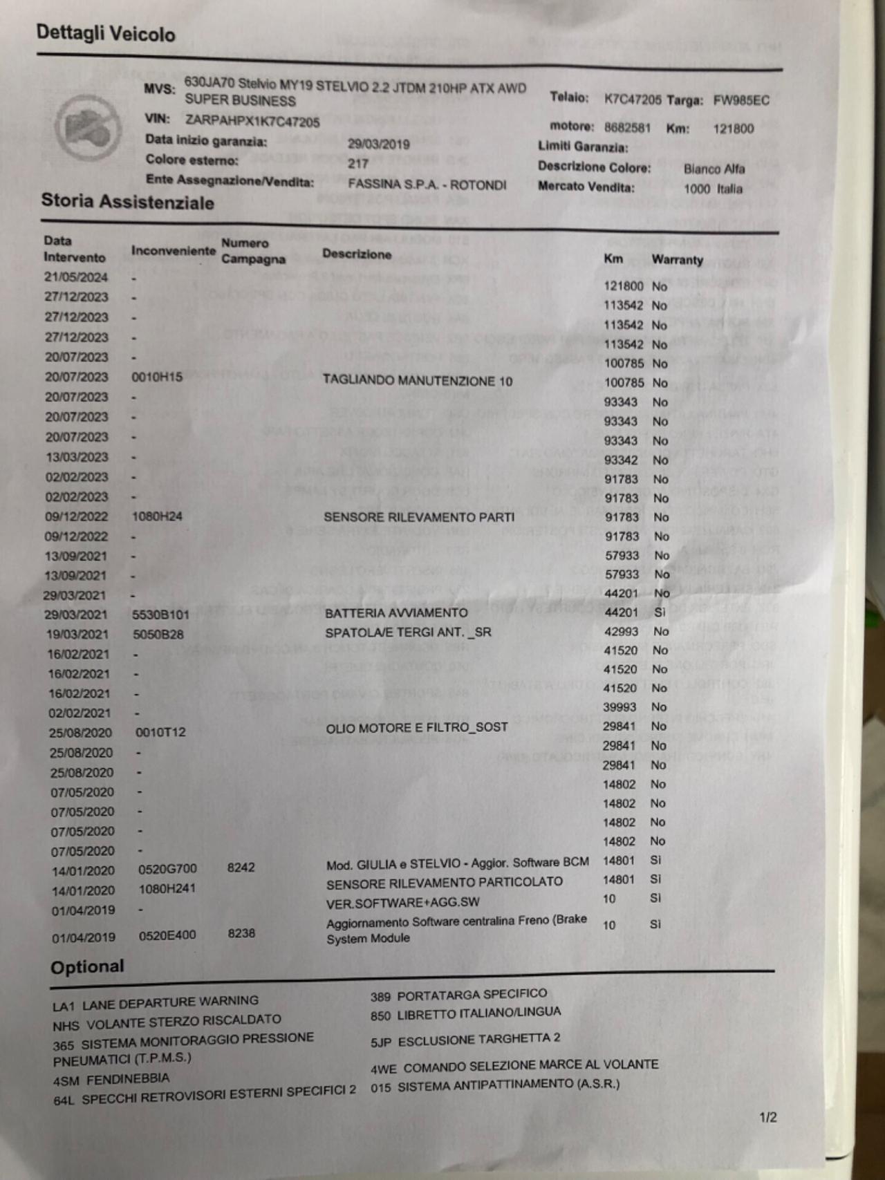 Alfa Romeo Stelvio 2.2 CV 210 Q4 LUSSO TETTO APRIBILE