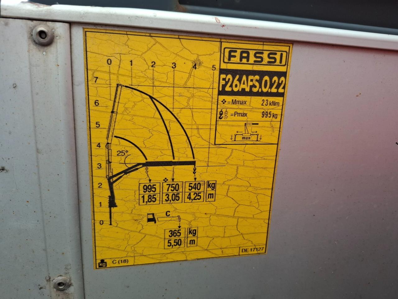 Fiat Ducato 2.3 cassonato con Doppia cabina 7 posti allestito con Gru Fassi