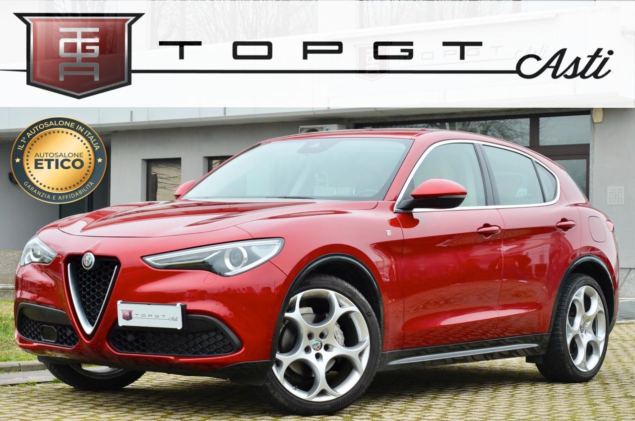 ALFA ROMEO STELVIO 2.2 t 6C VILLA D'ESTE Q4 210cv AUT, ROSSO ETNA, UNICOPROPRIETARIO, SERVICE UFFICIALI, EURO 6D, 21", PERMUTE