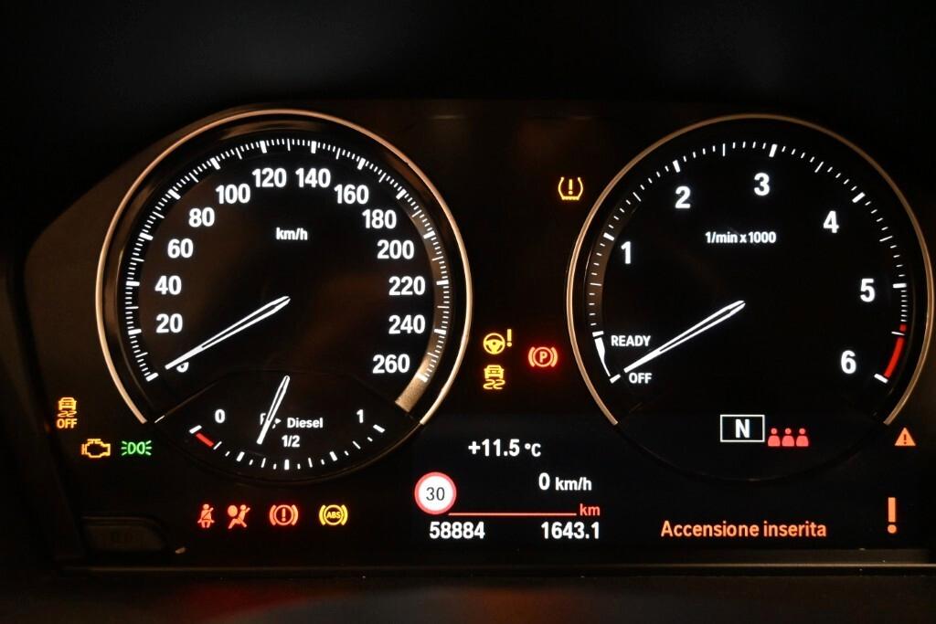 BMW X1 16D 115CV 6M. S-DRIVE BUSINESS ADVANTAGE ( FARI LED - CRUISE - NAVI - PARK ASSISTANT - TELECAMERA POST. )