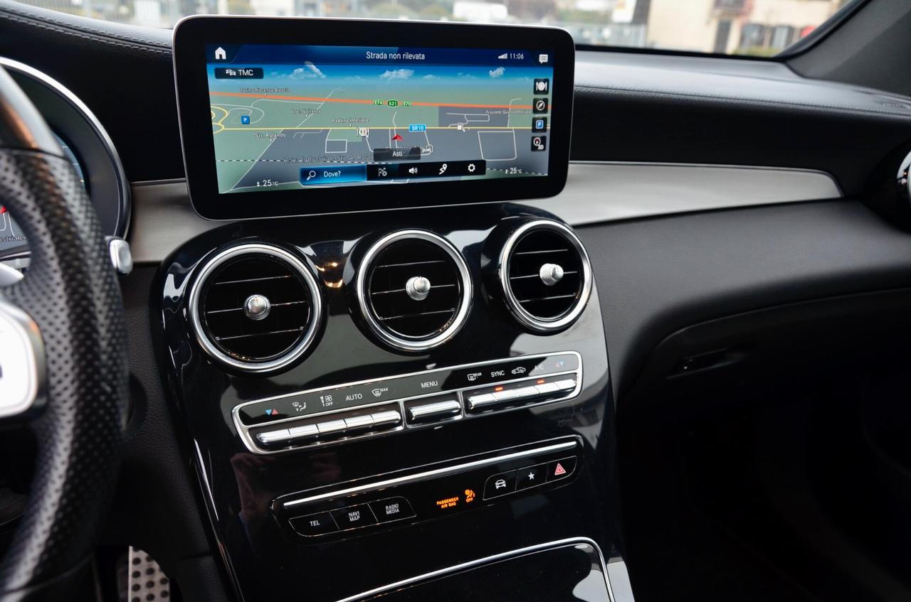 MERCEDES-BENZ GLC COUPE 200d PREMIUM 4MATIC 163cv AUTO, IVA ESPOSTA, UNICO UTILIZZATORE, SERVICE MERCEDES, TETTO, SOSPENSIONI PNEUMATICHE, NAVI, RETROCAMERA, PERMUTE