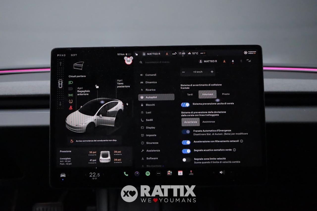 Tesla Model 3 motore elettrico Premium RWD + tetto panoramico & Wallbox