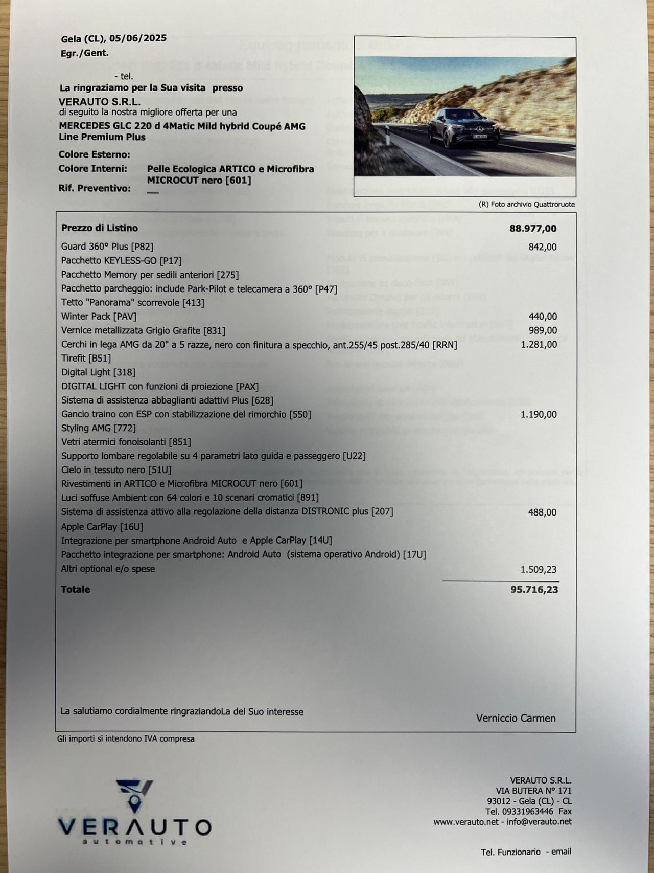 Mercedes-Benz GLC 220d Coupe Premium possibilità noleggio no scoring