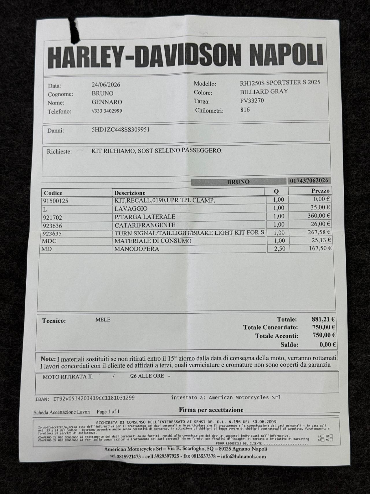 HARLEY-DAVIDSON Sporster S 1250 11/2025 1500km