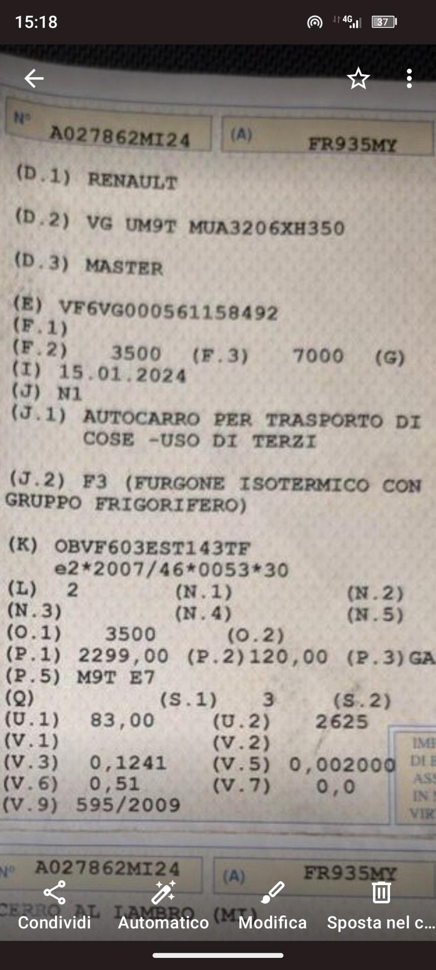 Renault Trucks Master 35 2.3 dCi isotermico Furgone Bi-Turbo