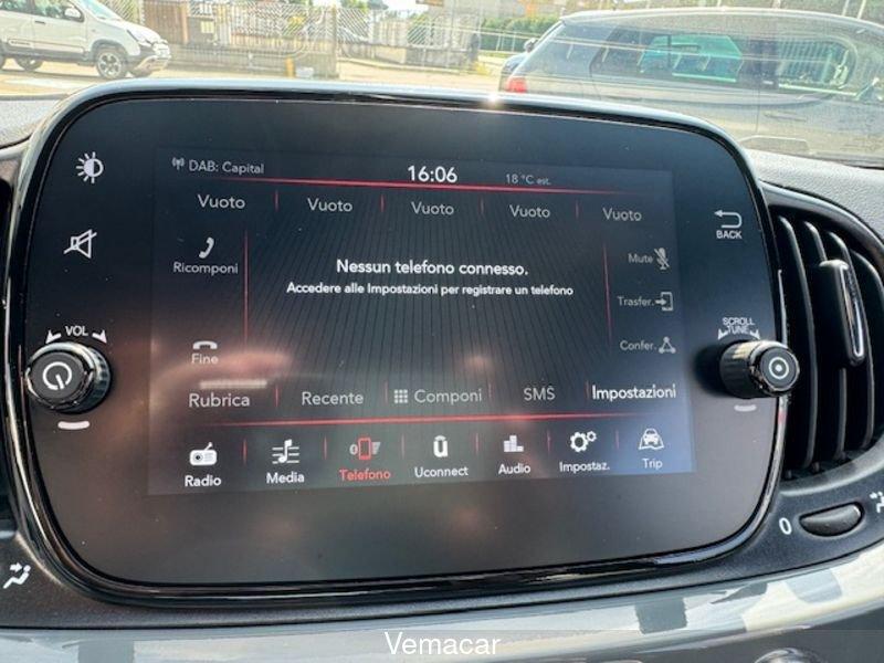 FIAT 500 1.0 Hybrid Sport-RADIO 7"-CAR PLAY - SOLO KM 61800- OK NEOPATENTATO !