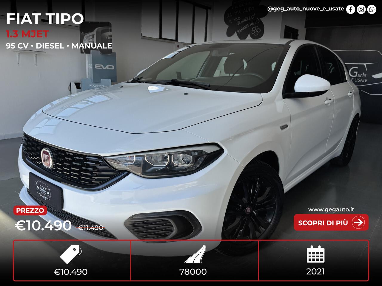 Fiat Tipo 1.3 Mjt 95Cv 5 porte Street - 2021