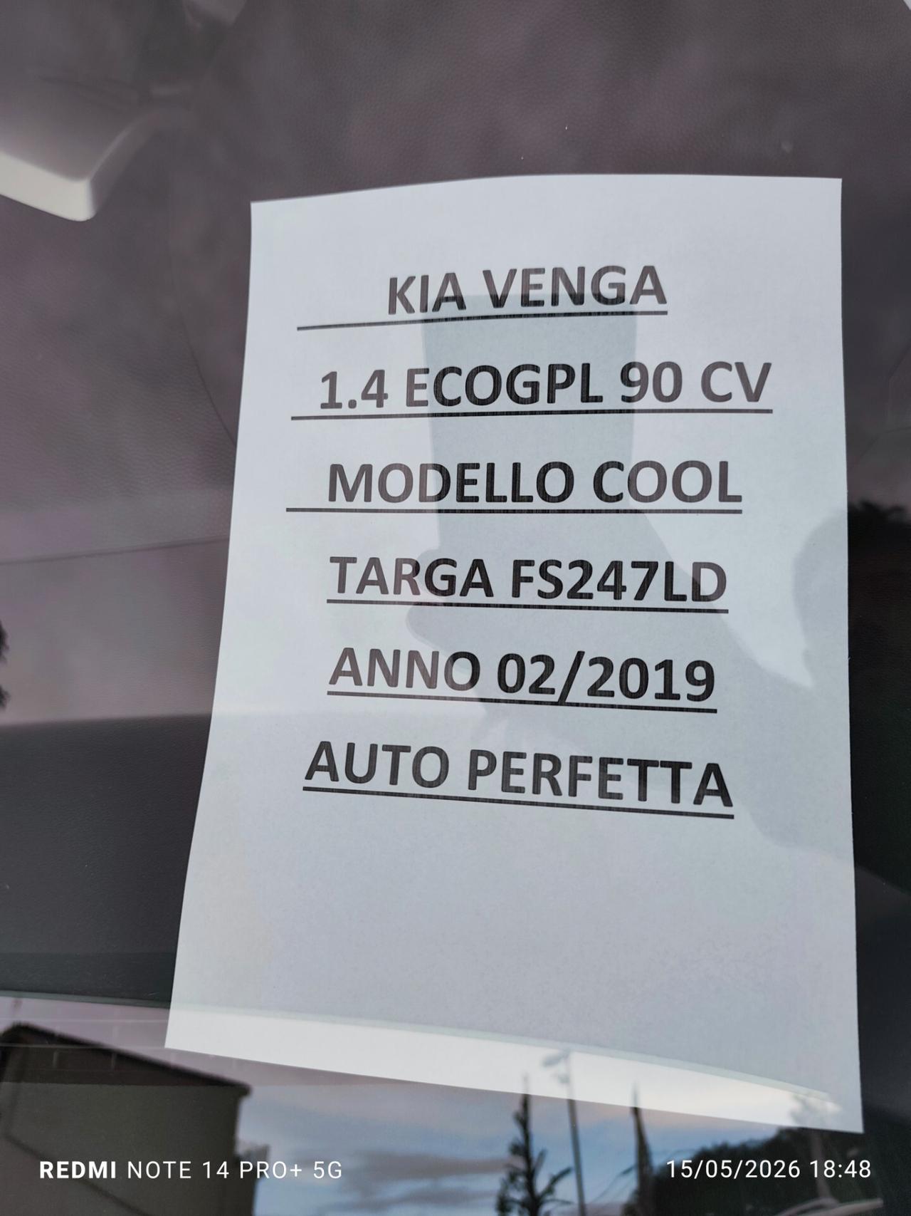 Kia Venga 1.4 BENZINA E GPL DI SERIE EcoGPL